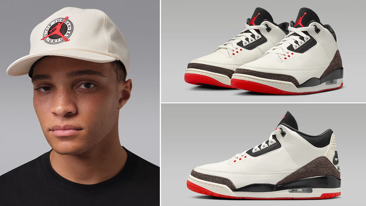 Air Jordan 3 Worlds Best Dad x Jordan Flight Club Flat Bill Adjustable Hat to Match Sneakers