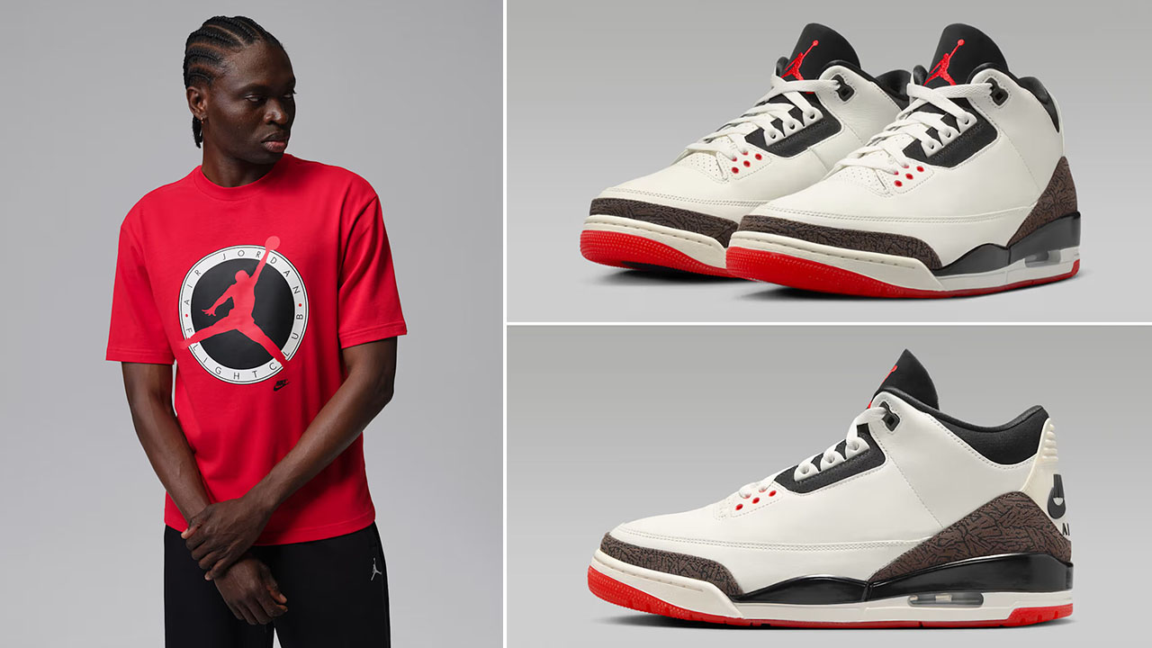 Air Jordan 3 Worlds Best Dad x Jordan Flight Club Logo Men's T-Shirt to Match Sneakers