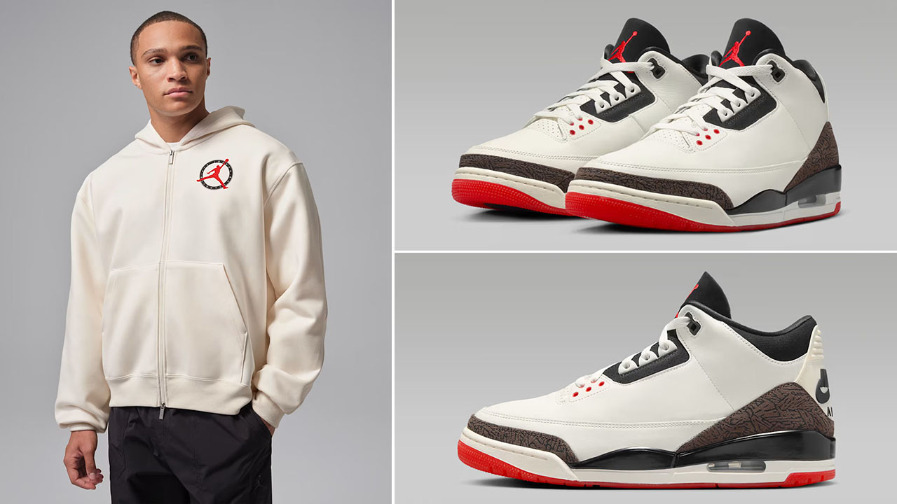 Air Jordan 3 Worlds Best Dad x Jordan Flight Club Men's Full-Zip Hoodie to Match Sneakers