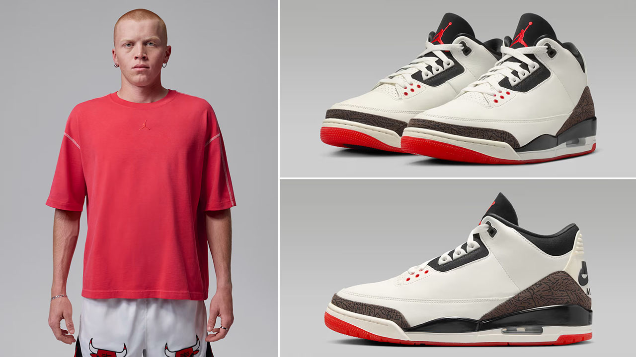 Air Jordan 3 Worlds Best Dad x Jordan Flight Men's Heavyweight Short-Sleeve Top to Match Sneakers