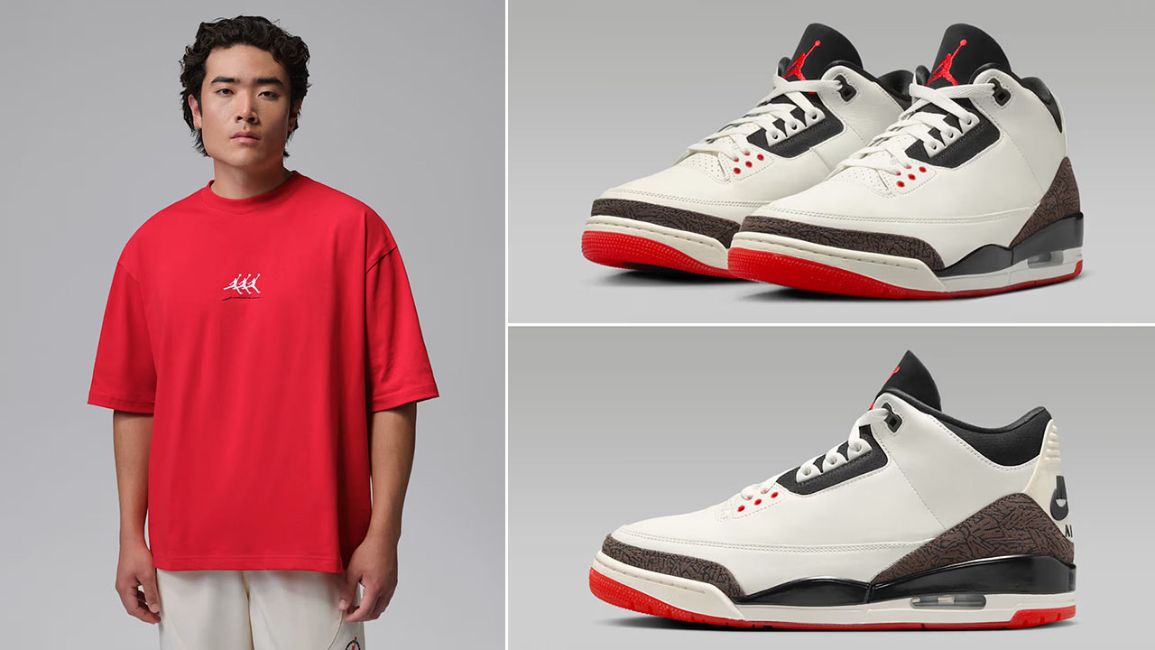 Air Jordan 3 Worlds Best Dad x Jordan Flight Men's Oversized Graphic T-Shirt to Match Sneakers