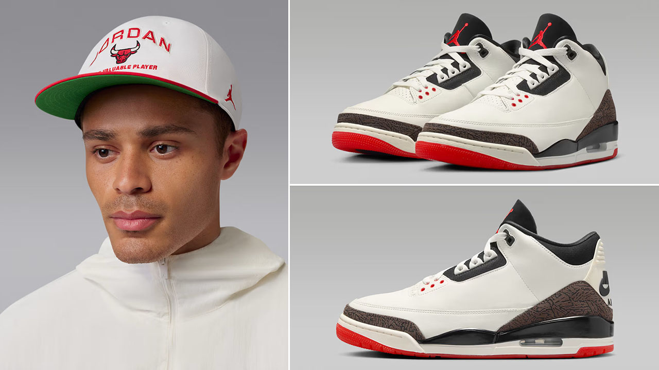 Air Jordan 3 Worlds Best Dad x Jordan Pro Chicago Bulls MVP Flat Bill Snapback Hat to Match Sneakers