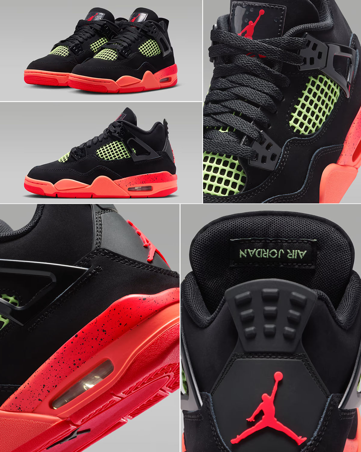 Air Jordan 4 GS Black Infrared 23 Grade School Kids Shoes