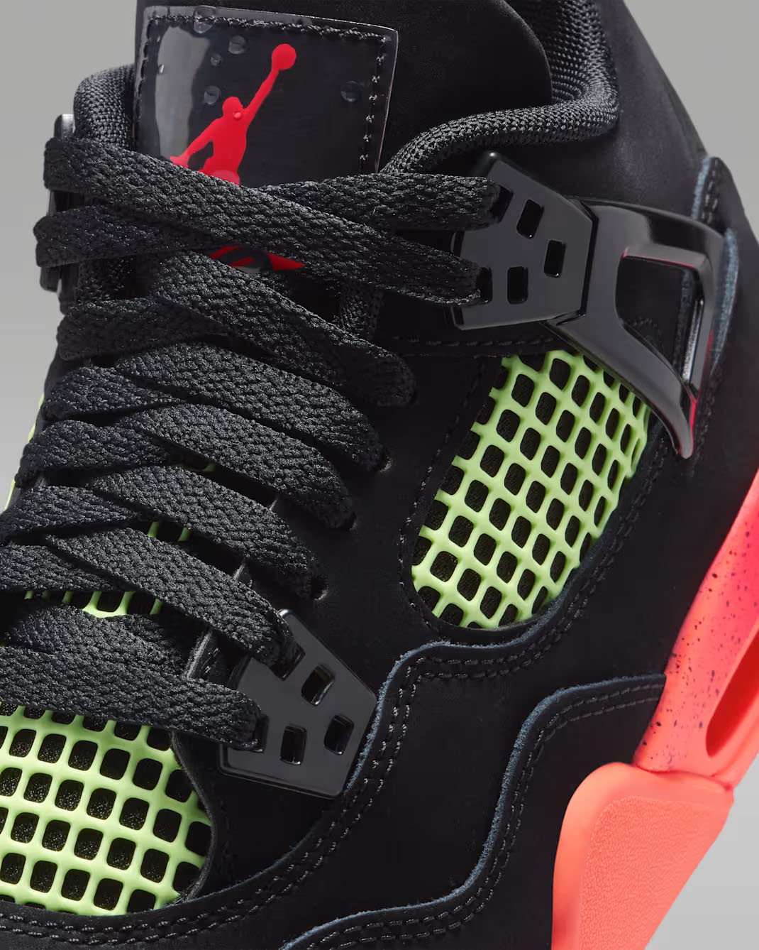Air Jordan 4 GS Black Infrared Big Kids Shoes 7