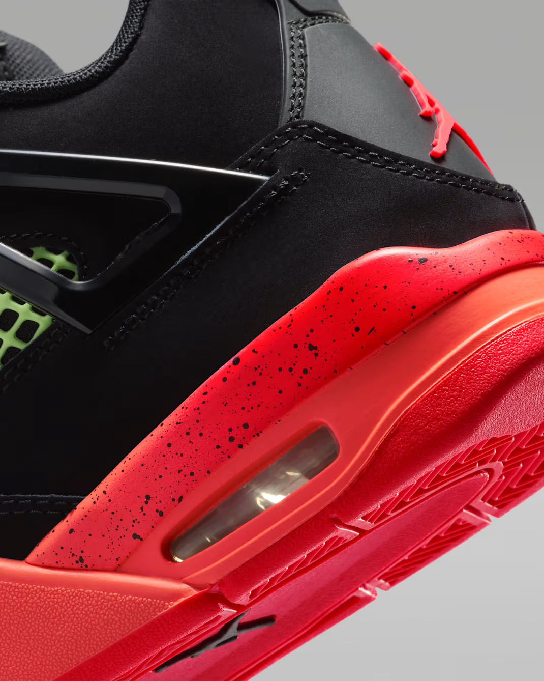 Air Jordan 4 GS Black Infrared Big Kids Shoes 8