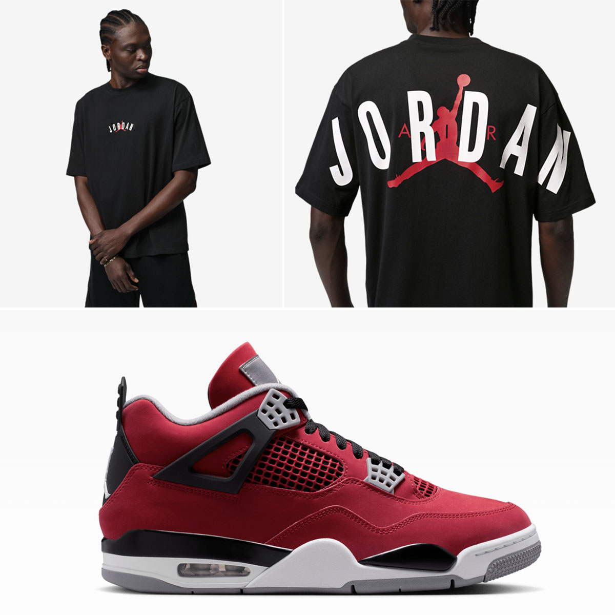 Air Jordan 4 Toro Bravo 2026 x Jordan Back Stretch Oversized Black Graphci T-Shirt to Match Sneakers