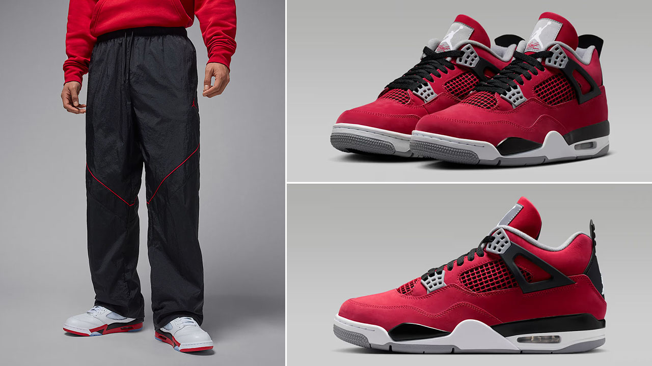 Air Jordan 4 Toro Bravo 2026 x Jordan Brooklyn Men's Black Draft Pants to Match Sneakers