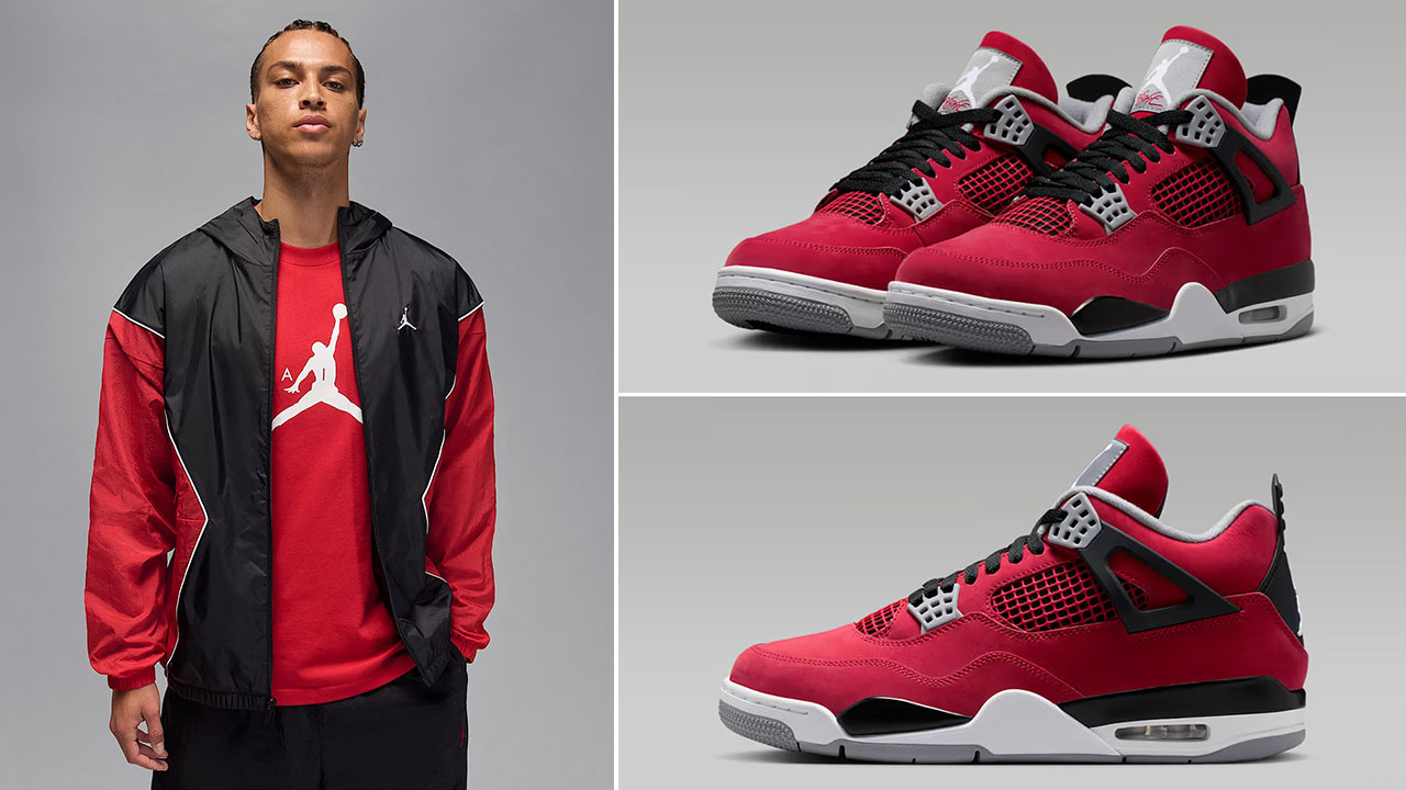 Air Jordan 4 Toro Bravo 2026 x Jordan Brooklyn Mens Hooded Draft Jacket to Match Sneakers