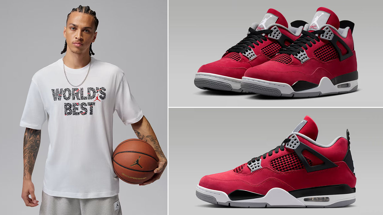 Air Jordan 4 Toro Bravo 2026 x Jordan Brooklyn Worlds Best Mens White T Shirt to Match Sneakers