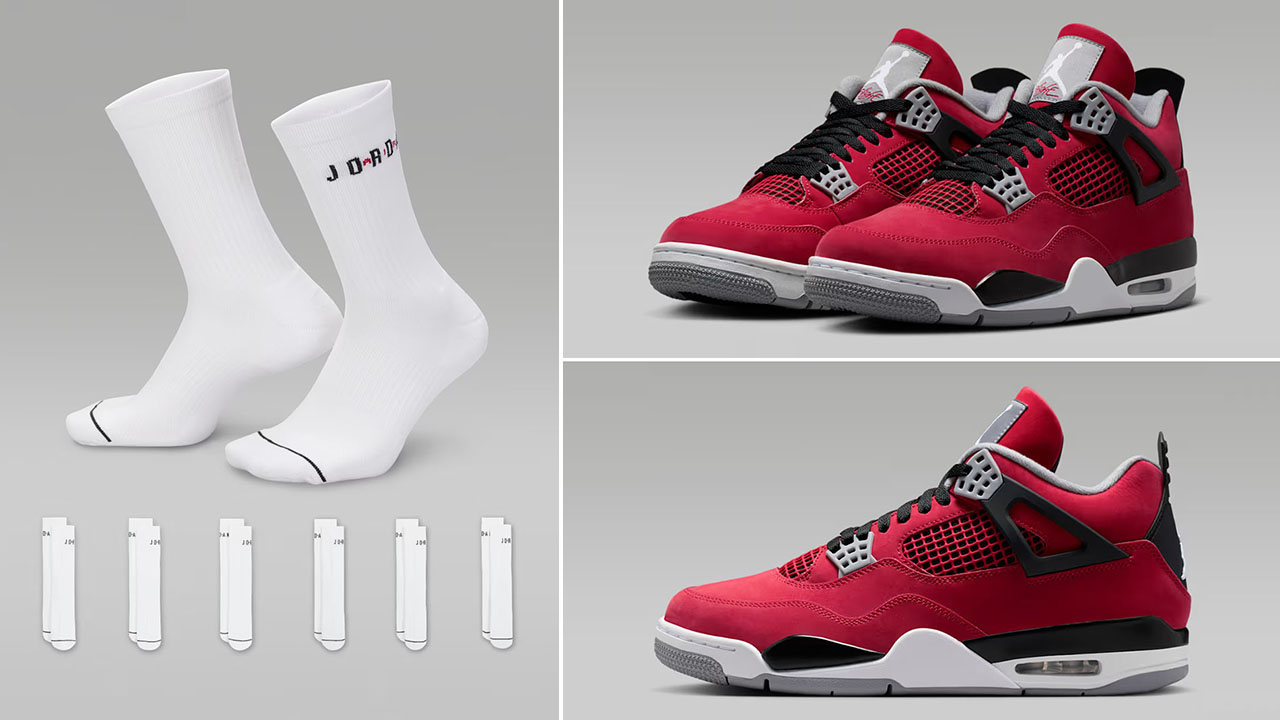 Air Jordan 4 Toro Bravo 2026 x Jordan Everyday White Crew Socks to Match Sneakers