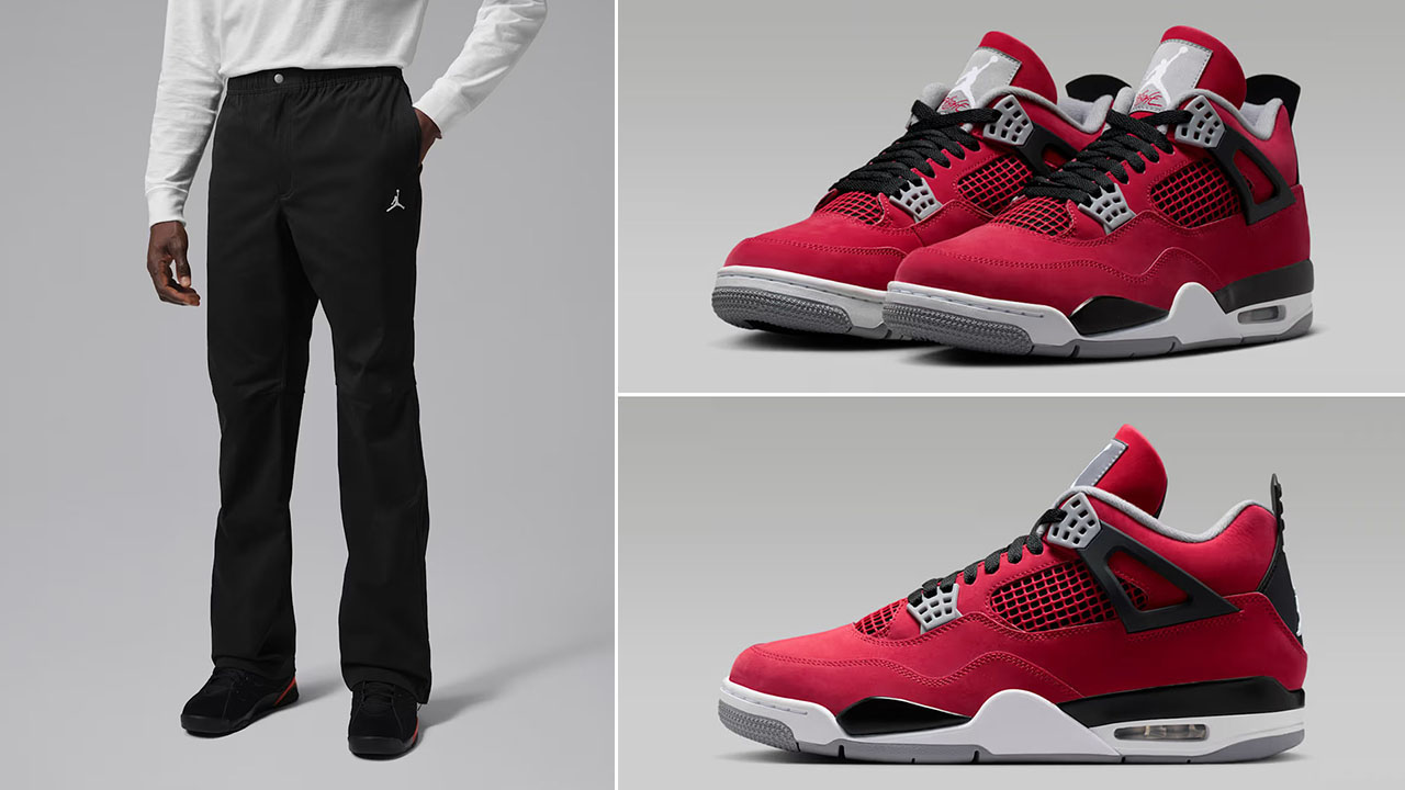 Air Jordan 4 Toro Bravo 2026 x Jordan Flight Essentials Men’s Black Pants to Match Sneakers
