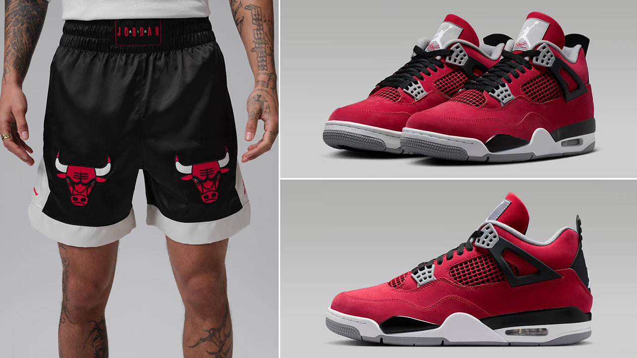 Air Jordan 4 Toro Bravo 2026 x Jordan Flight Men's Muay Thai Black Shorts to Match Sneakers