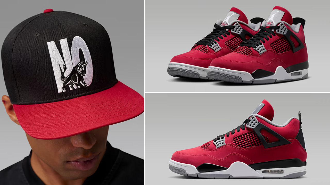 Air Jordan 4 Toro Bravo 2026 x Jordan Toro No Bull Snapback Hat to Match Sneakers