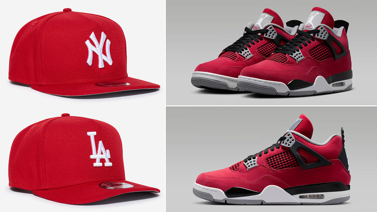 Air Jordan 4 Toro Bravo 2026 x New Era Red Snapback Hats to Match