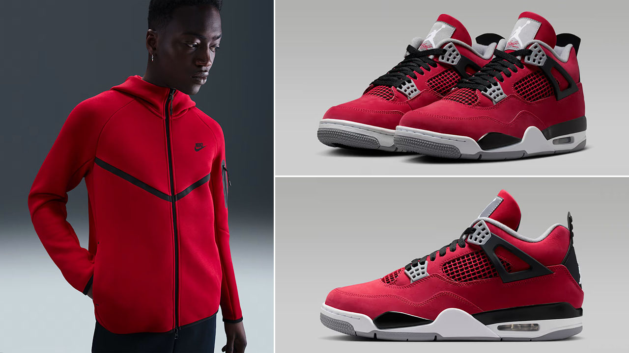 Air Jordan 4 Toro Bravo 2026 x Nike Tech Fleece Full Zip Hoodie to Match