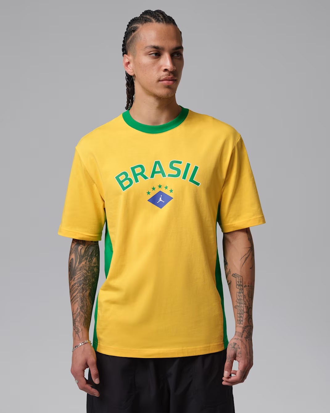 Air Jordan 85 Brazil Men's Graphic T-Shirt Varsity Maize Yellow Green