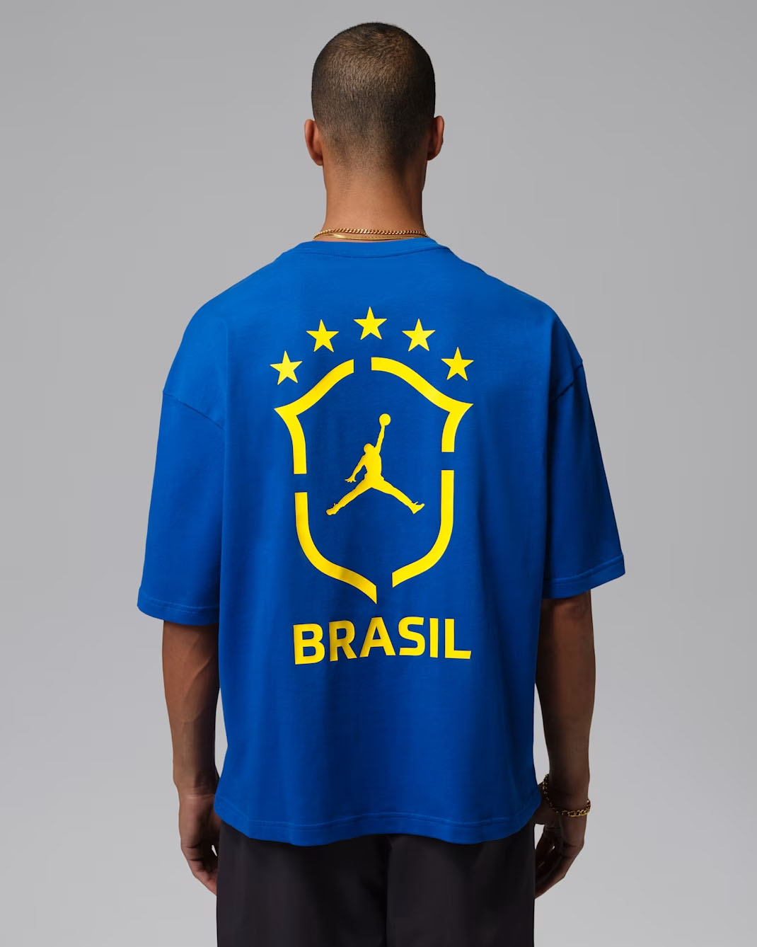 Air Jordan 85 Brazil Men's Oversized Graphic Crew-Neck T-Shirt Royal Blue 2