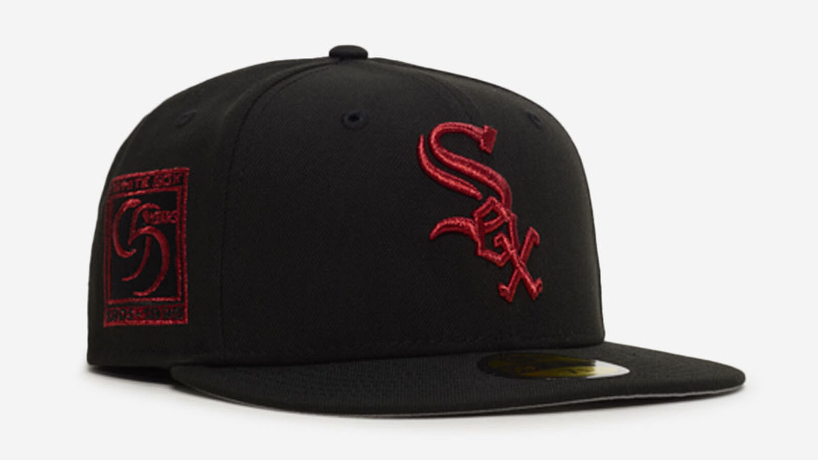 Chicago White Sox New Era Bred Black Red 59Fifty Hat Fitted Cap