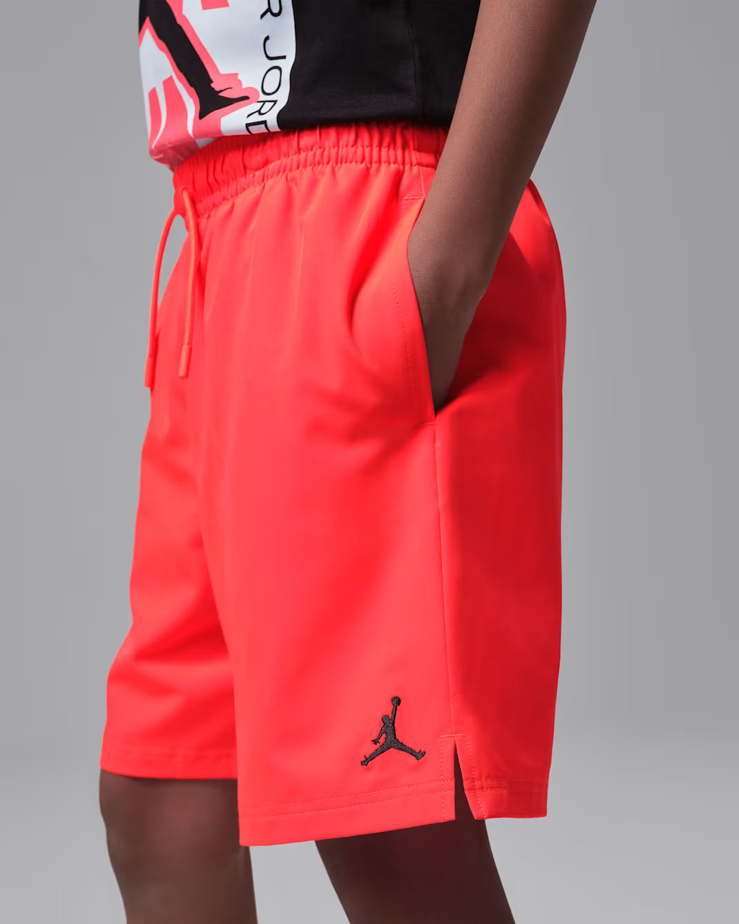 Jordan Big Kids' Jumpman Woven Play Shorts Infrared Black