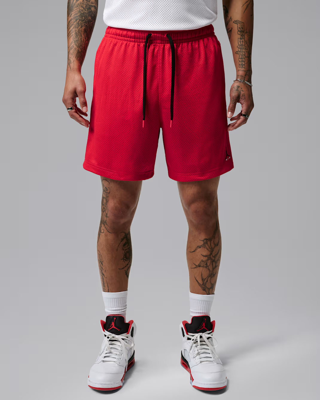 Jordan Brooklyn Men's Mesh Shorts University Red Black 1