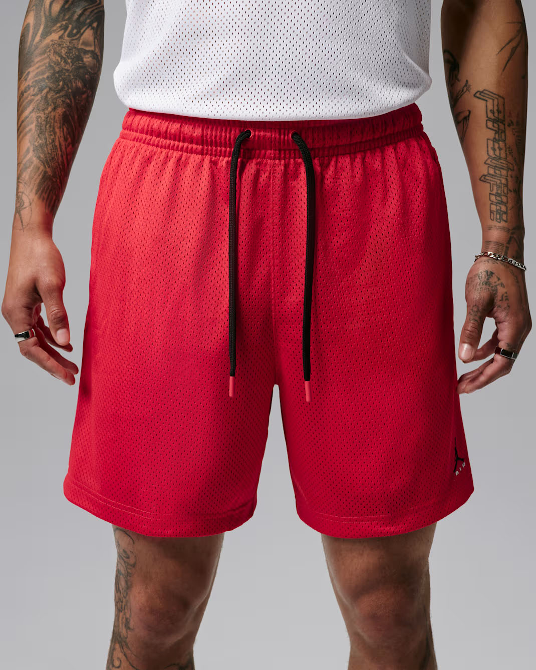 Jordan Brooklyn Men's Mesh Shorts University Red Black 2