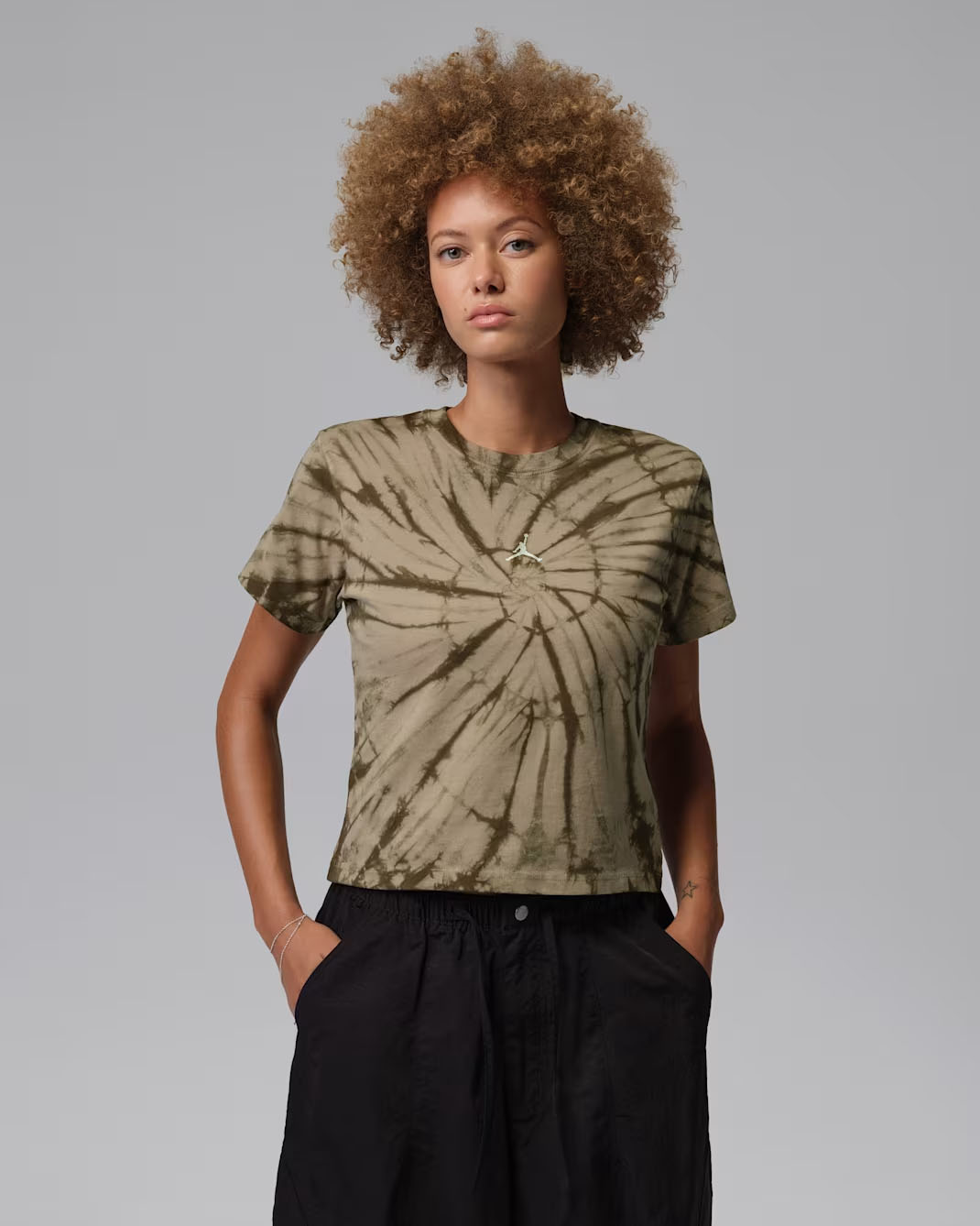 Jordan Brooklyn Women's Tie Dye Graphic T-Shirt Khaki