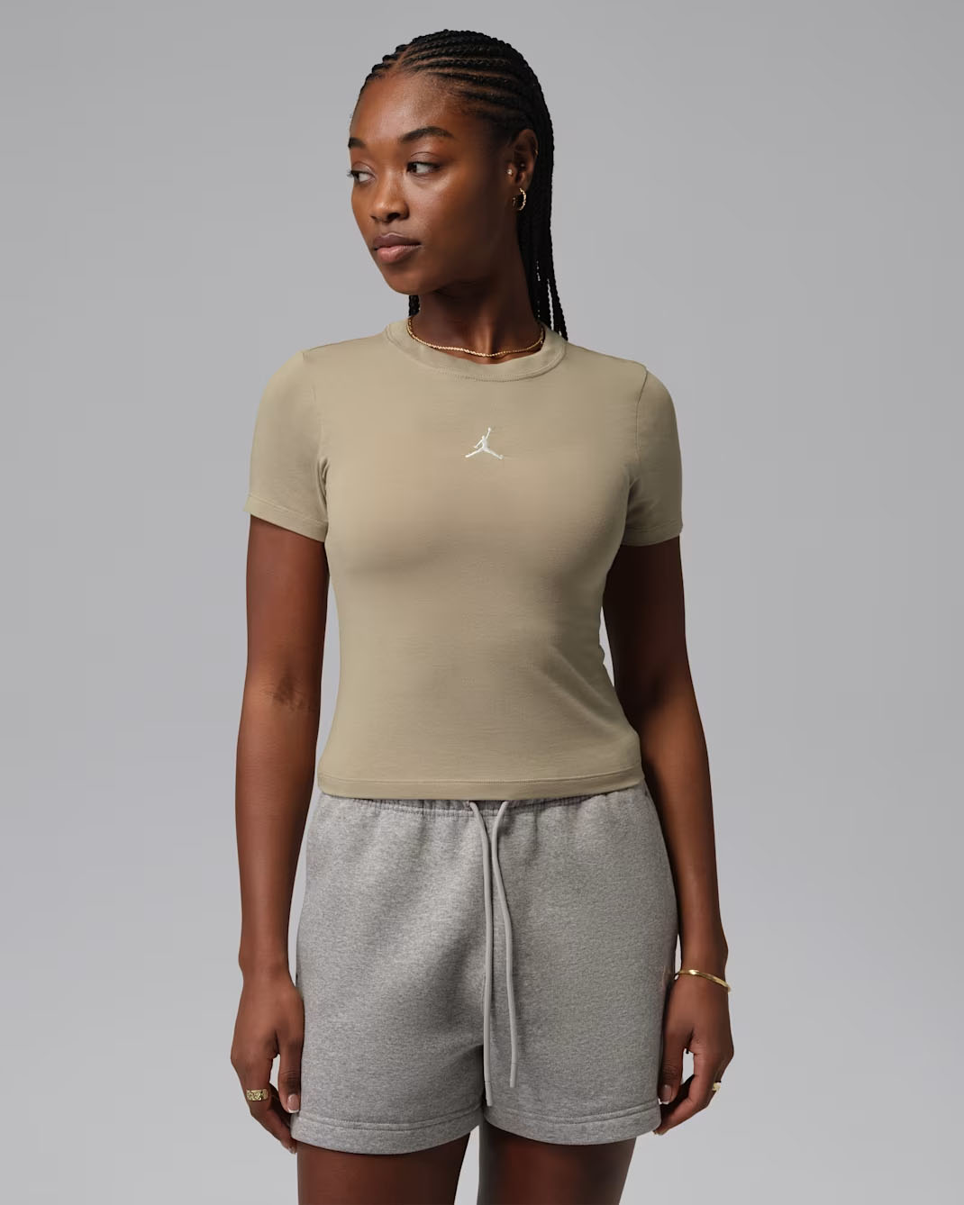 Jordan Essentials Women's T-Shirt Khaki 1