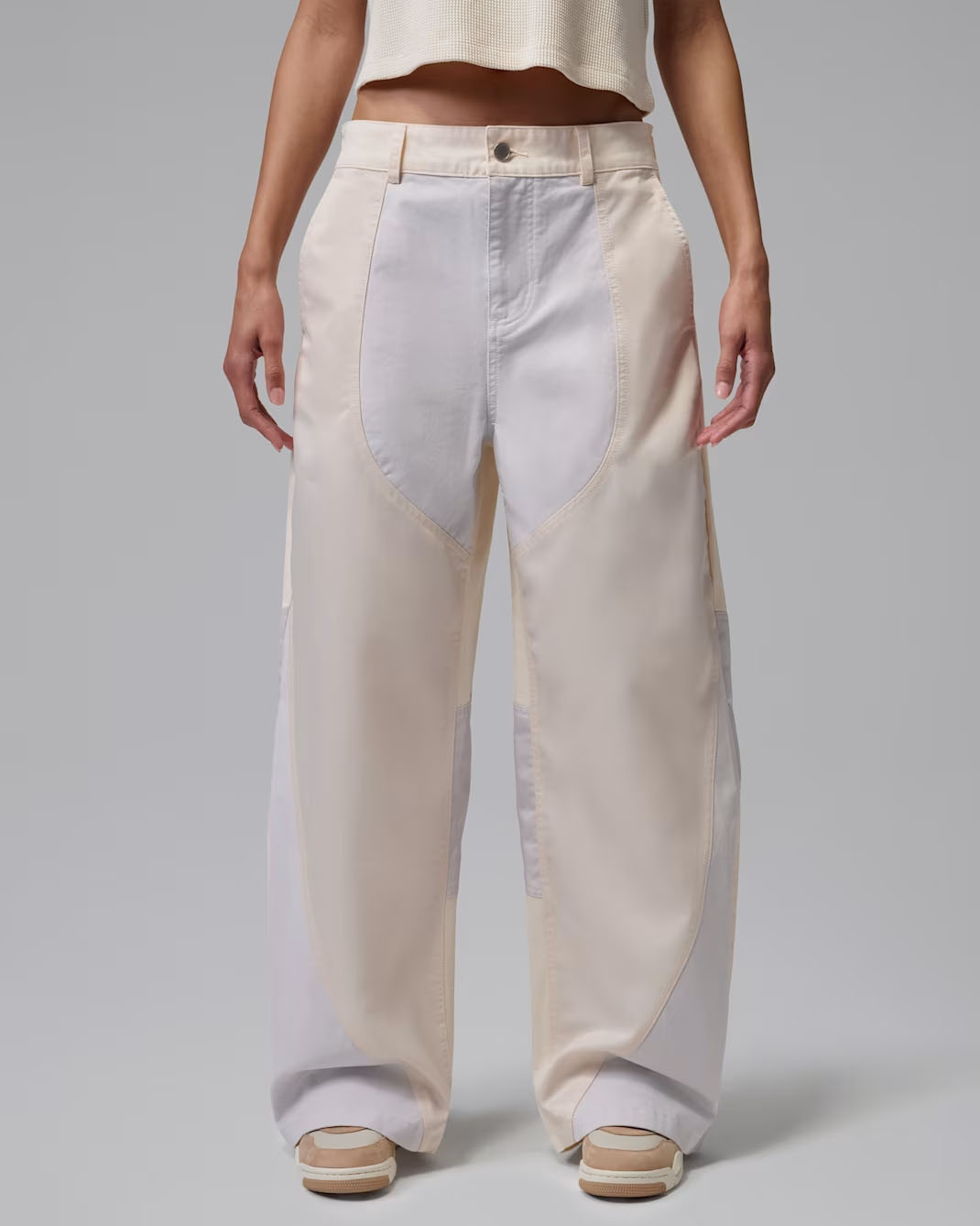Jordan Flight '91 Women's Wide-Leg Baggy Pants Chalk Vast Grey 1