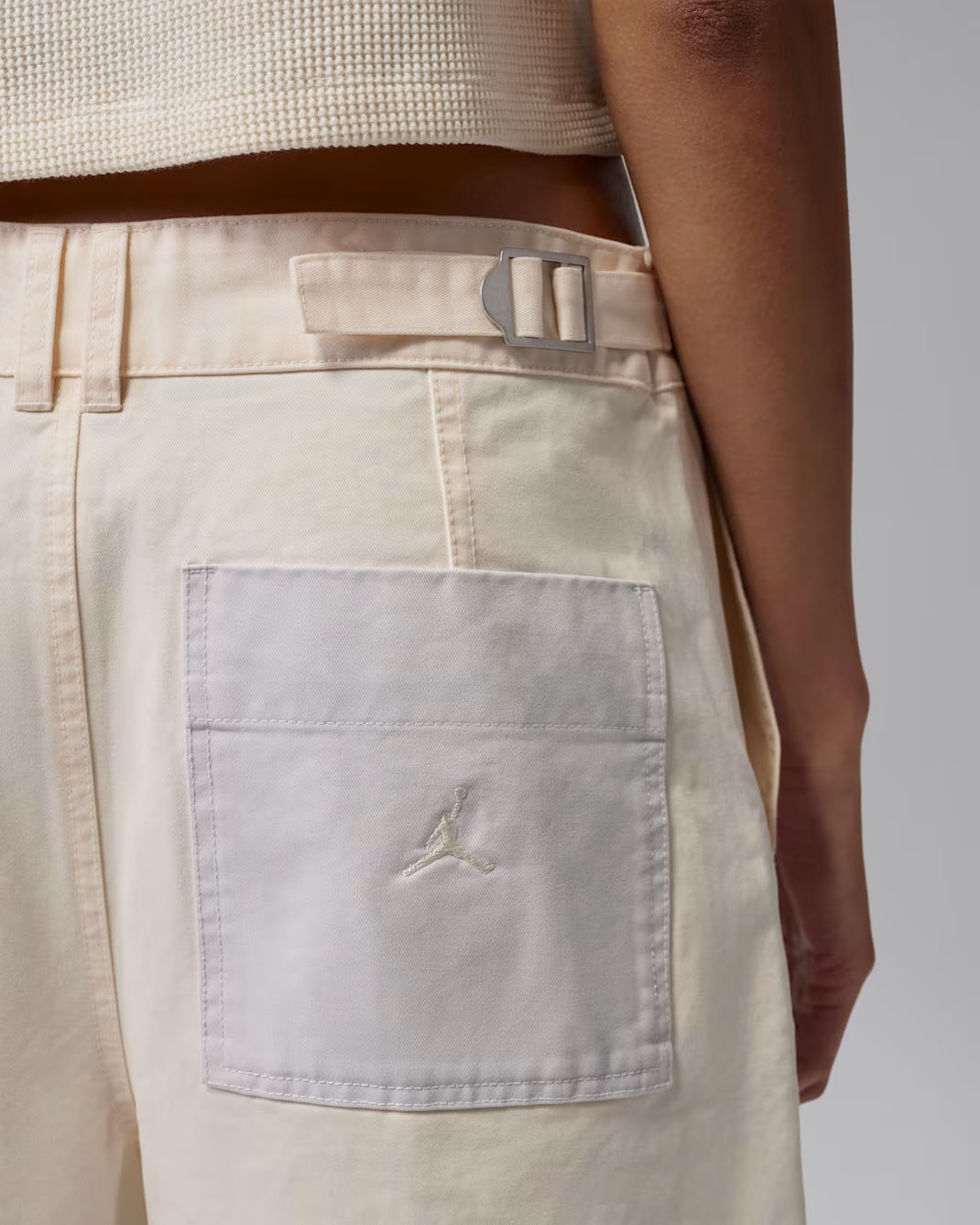 Jordan Flight '91 Women's Wide-Leg Baggy Pants Chalk Vast Grey 2