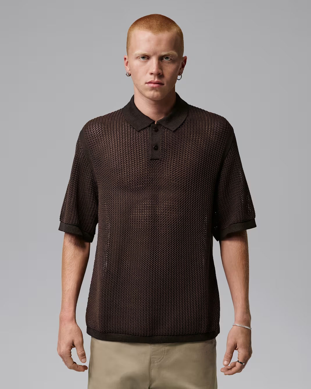 Jordan Flight Men's Short-Sleeve Knit Polo Velvet Brown