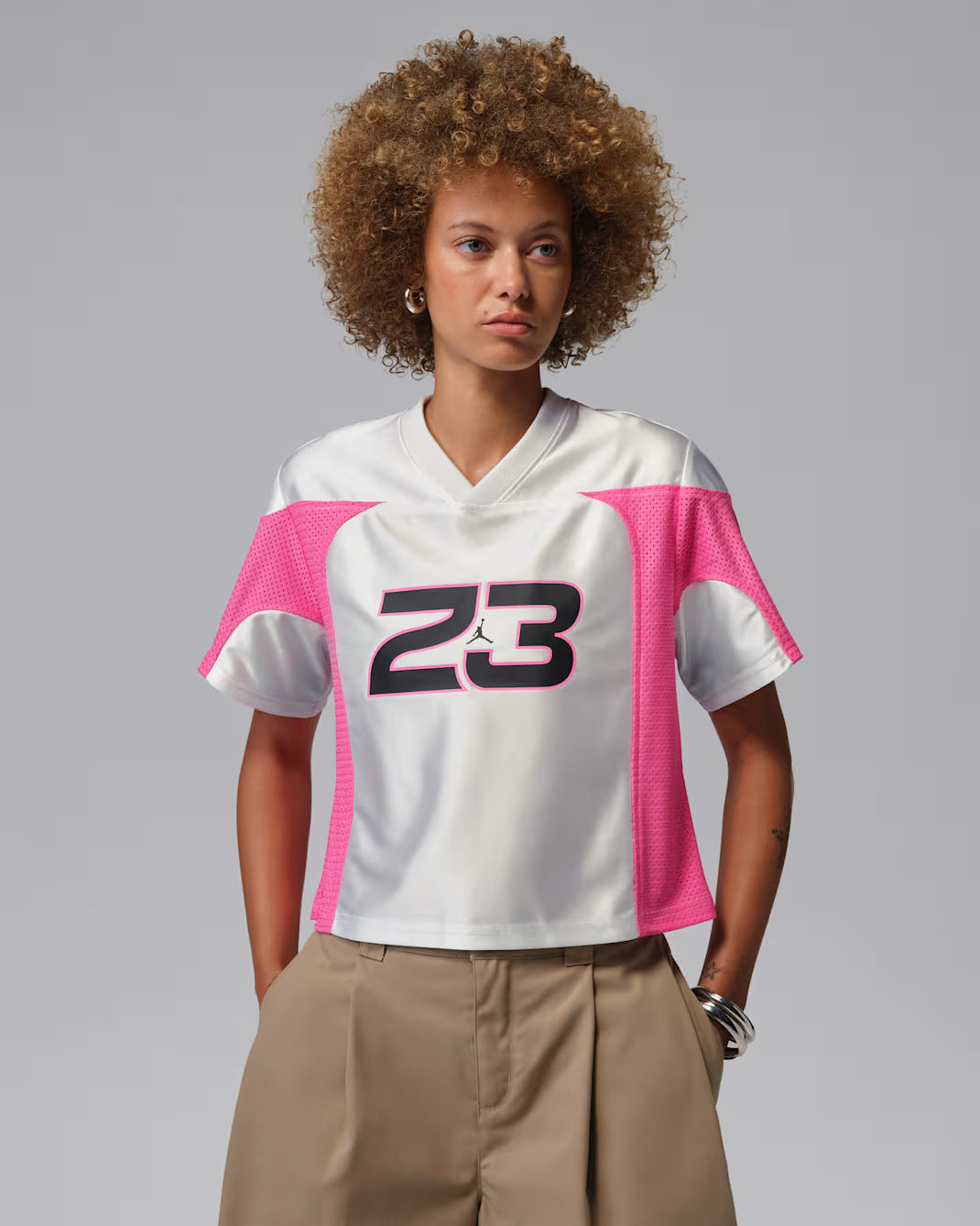 Jordan Flight Women's Jersey White Pinksicle Black 1