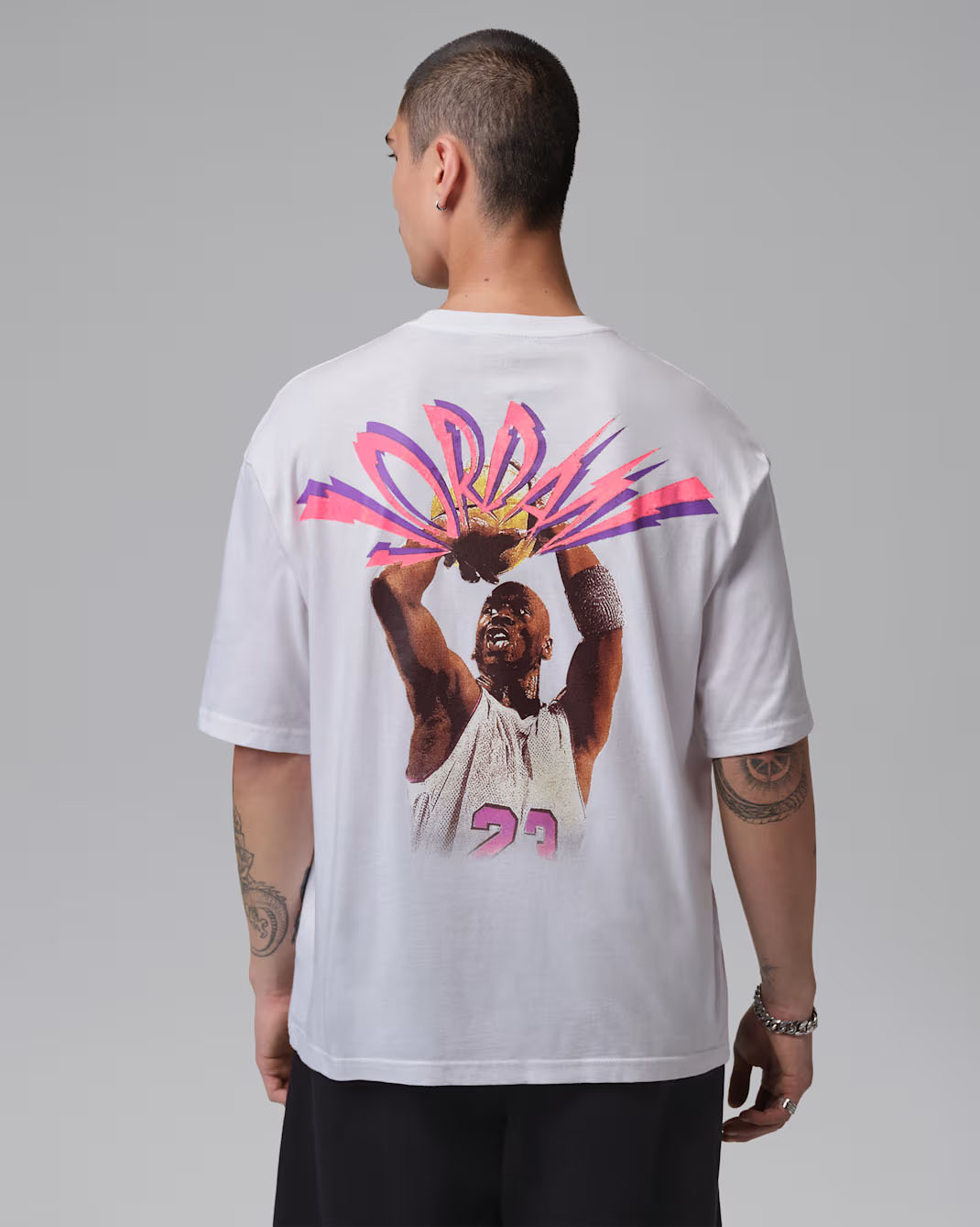 Jordan Flight World Tour Festival Men's Graphic T-Shirt White Pink 2