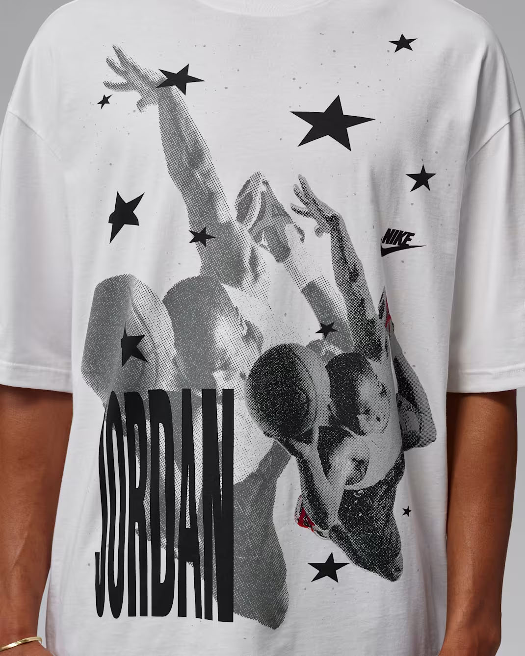 Jordan Men's Oversized Graphic T-Shirt White Black Red 3