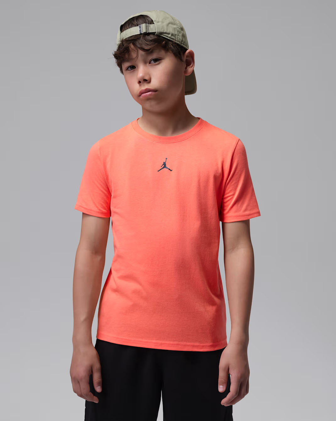 Jordan Sport Big Kids' Dri-FIT Core T-Shirt Bright mango Black