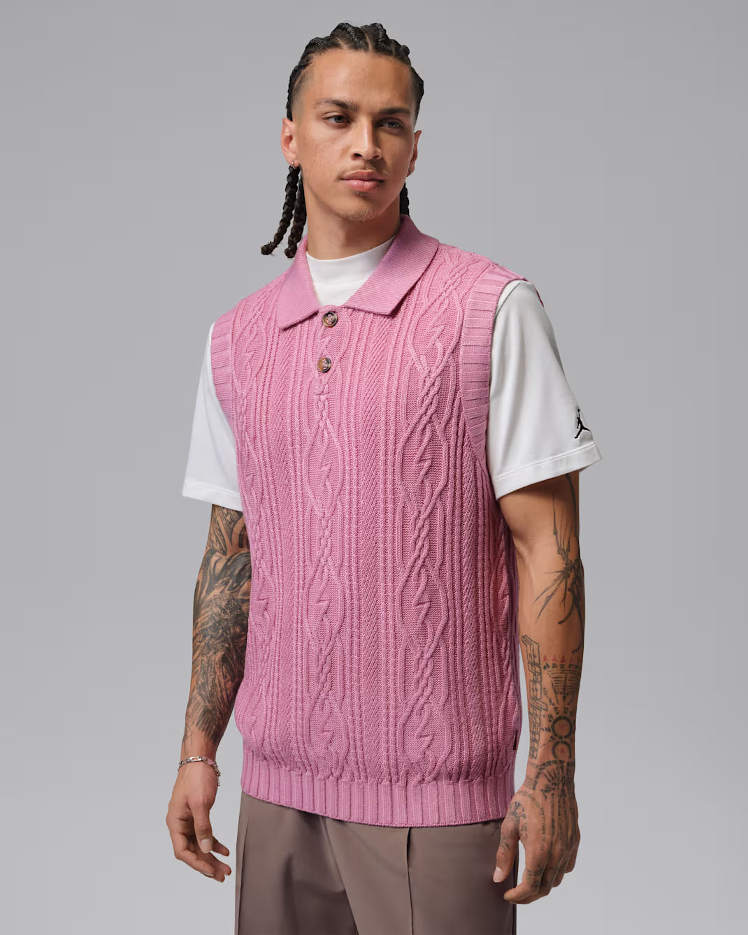 Jordan Sport Men's Golf Sweater Vest Pink