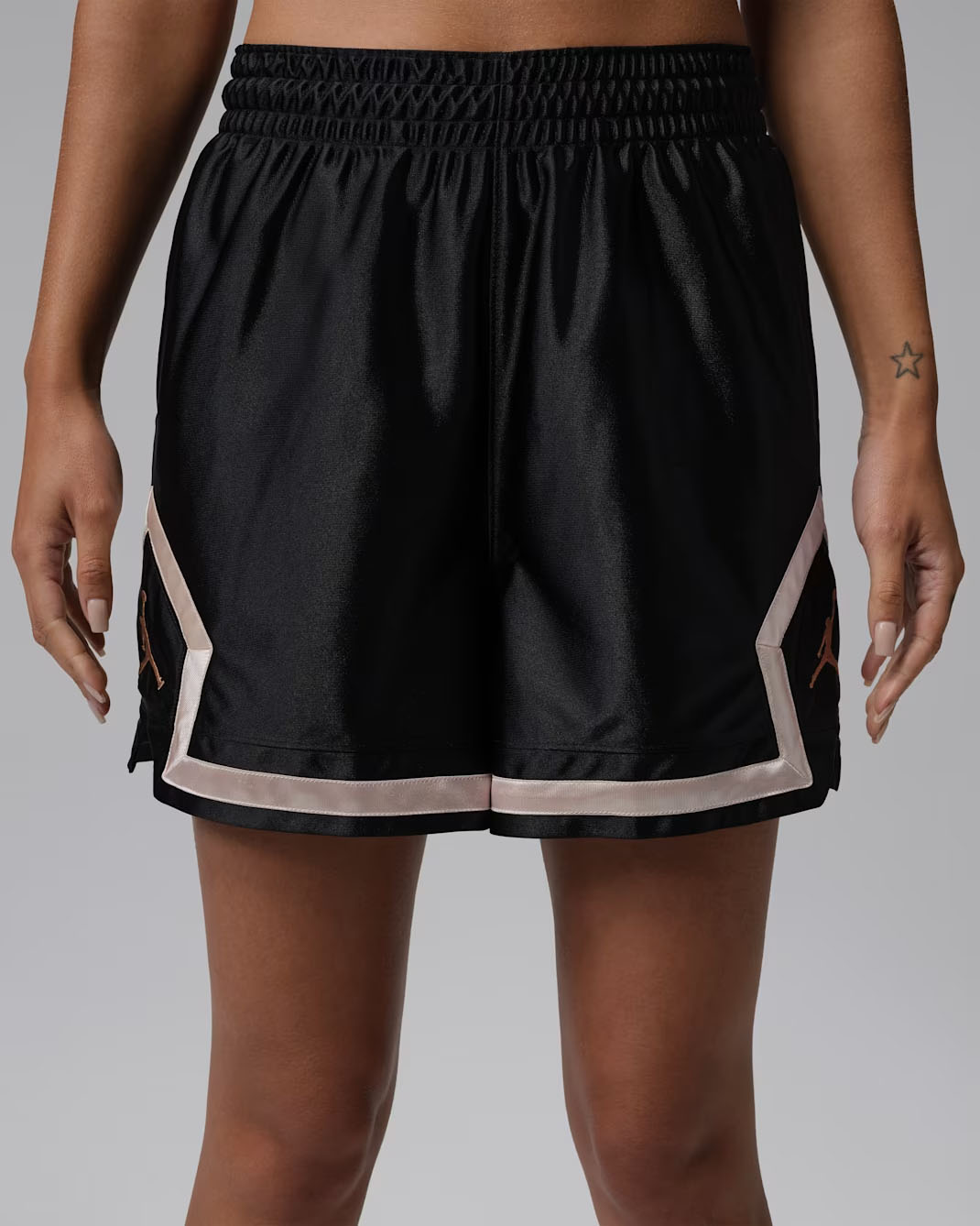 Jordan Sport Womens Diamond Shorts Black Metallic Gold 1