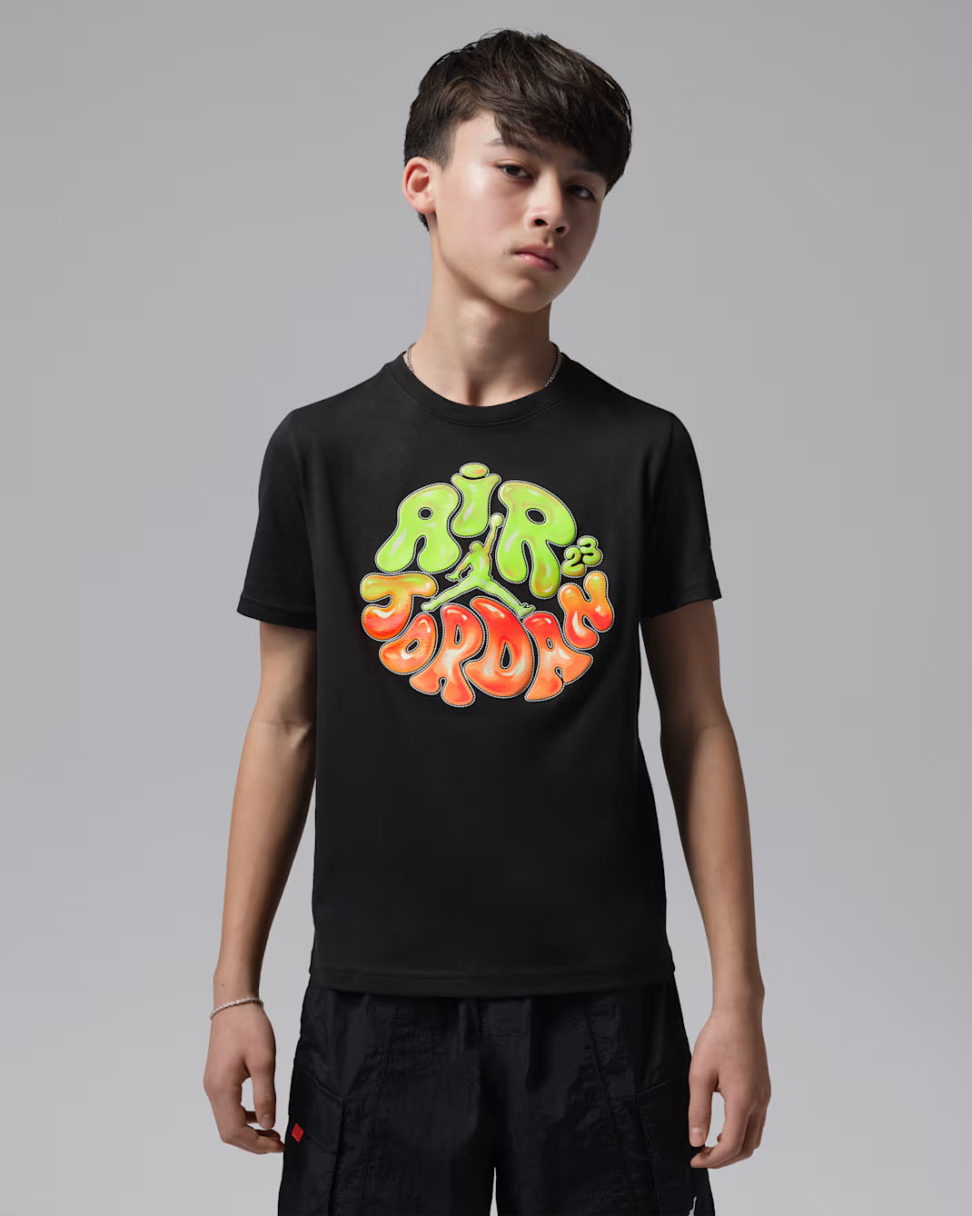 Jordan Super Splash Big Kids' Bubble T-Shirt Black Infrared Volt