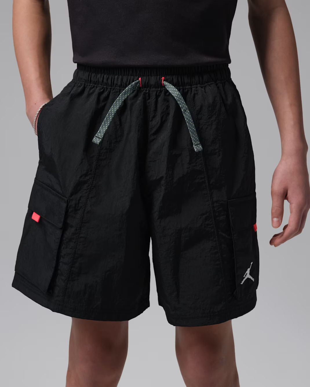 Jordan Super Splash Big Kids' Tech Shorts Black Infrared 1