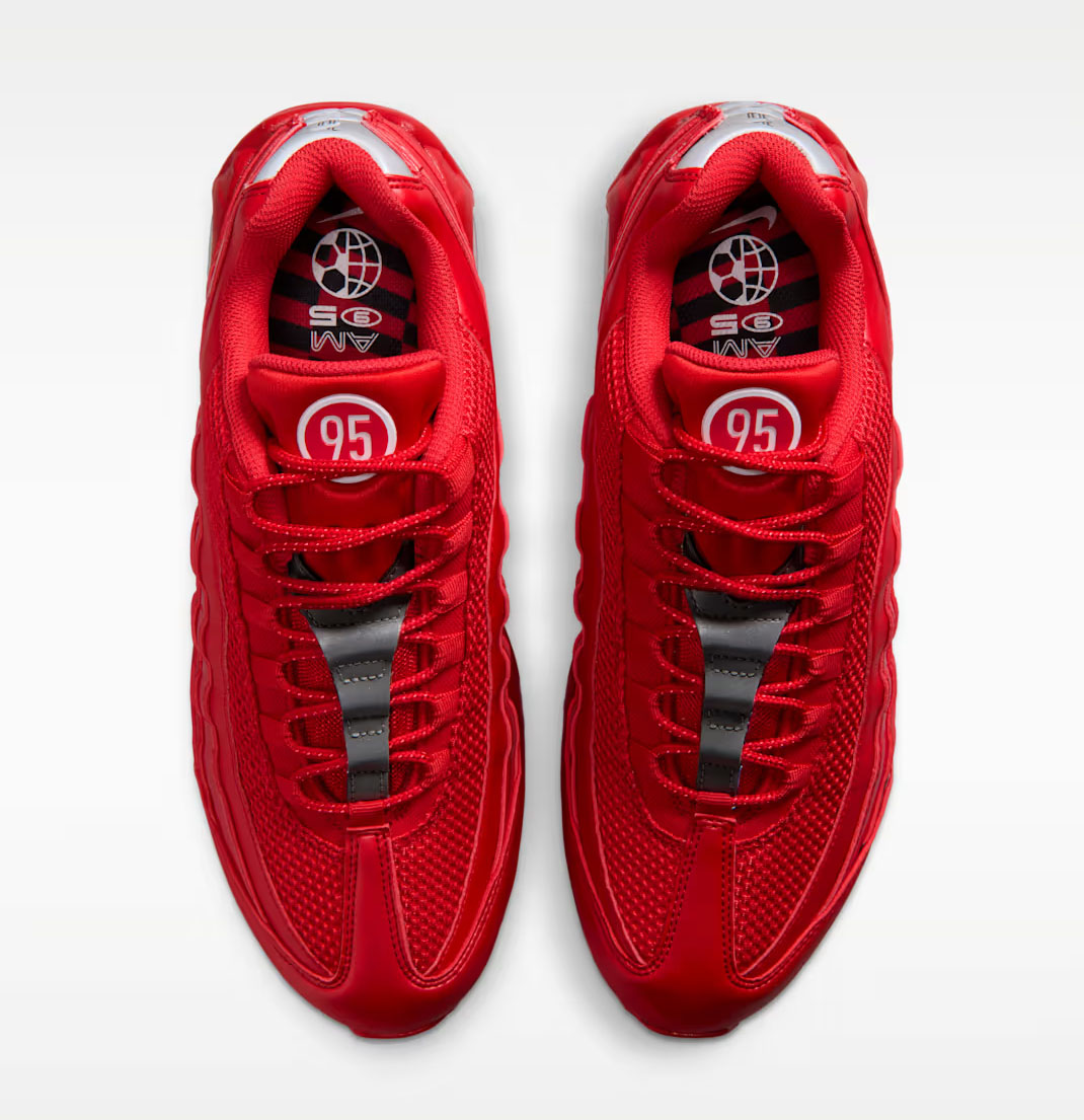 Nik Air Max 95 Big Bubble University Red Mens Shoes 4