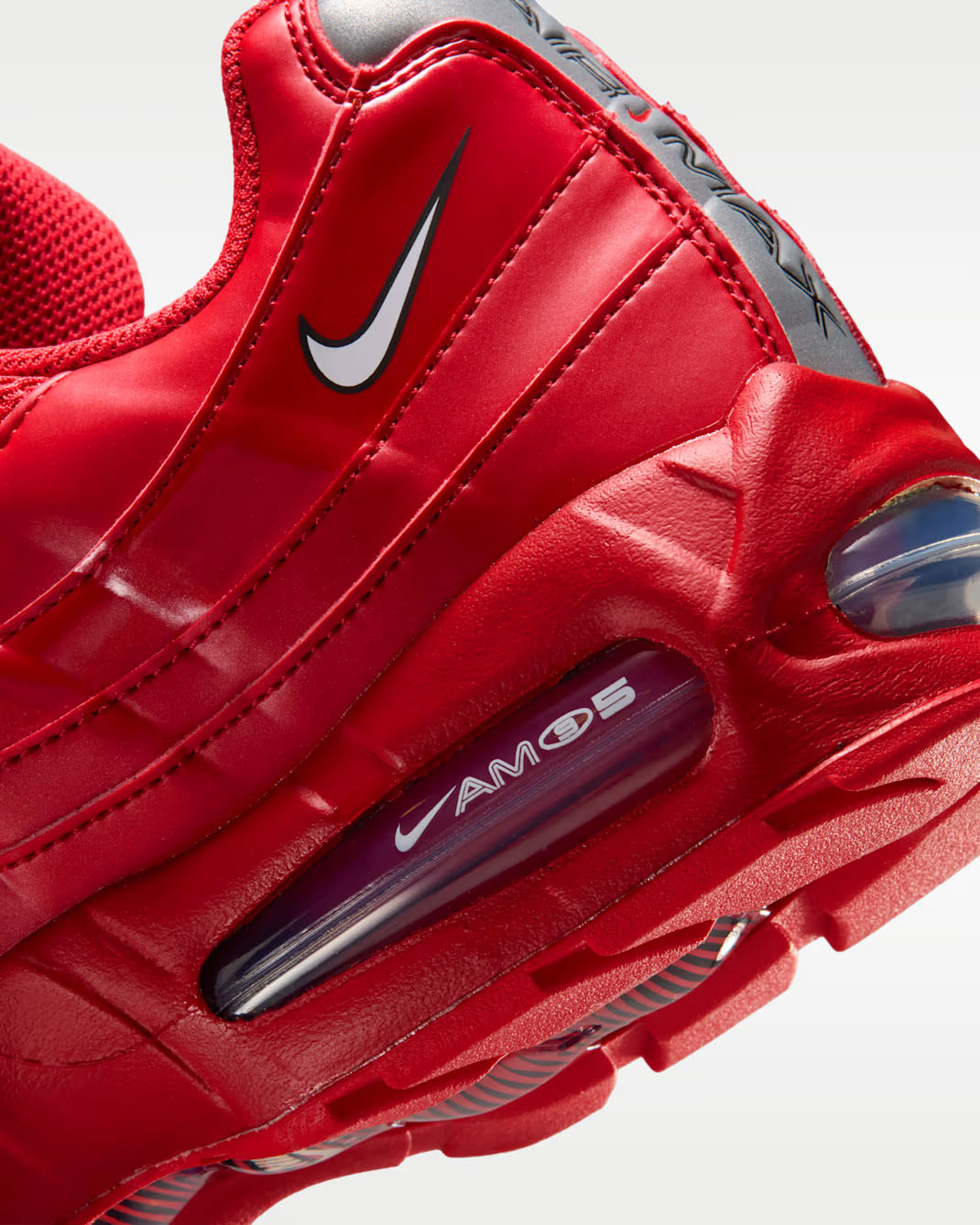 Nik Air Max 95 Big Bubble University Red Mens Shoes 8