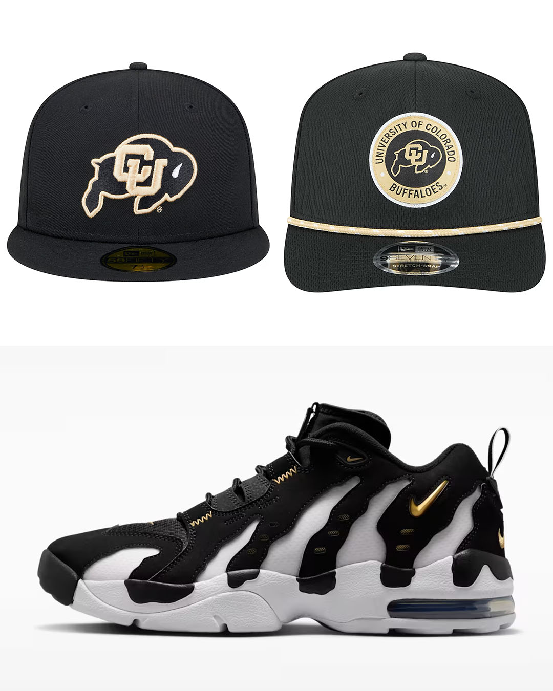 Nike Air DT Max 96 Low Black White x New Era Caps Colorado Buffaloes Hats to Match