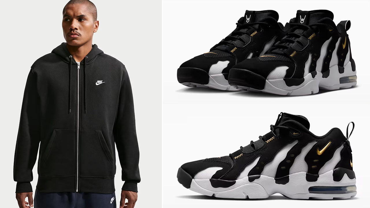 Nike Air DT Max 96 Low Black White x Nike Club Fleece Full-Zip Hoodie to Match Sneakers
