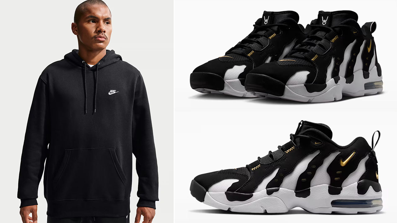 Nike Air DT Max 96 Low Black White x Nike Club Fleece Pullover Hoodie to Match Sneakers