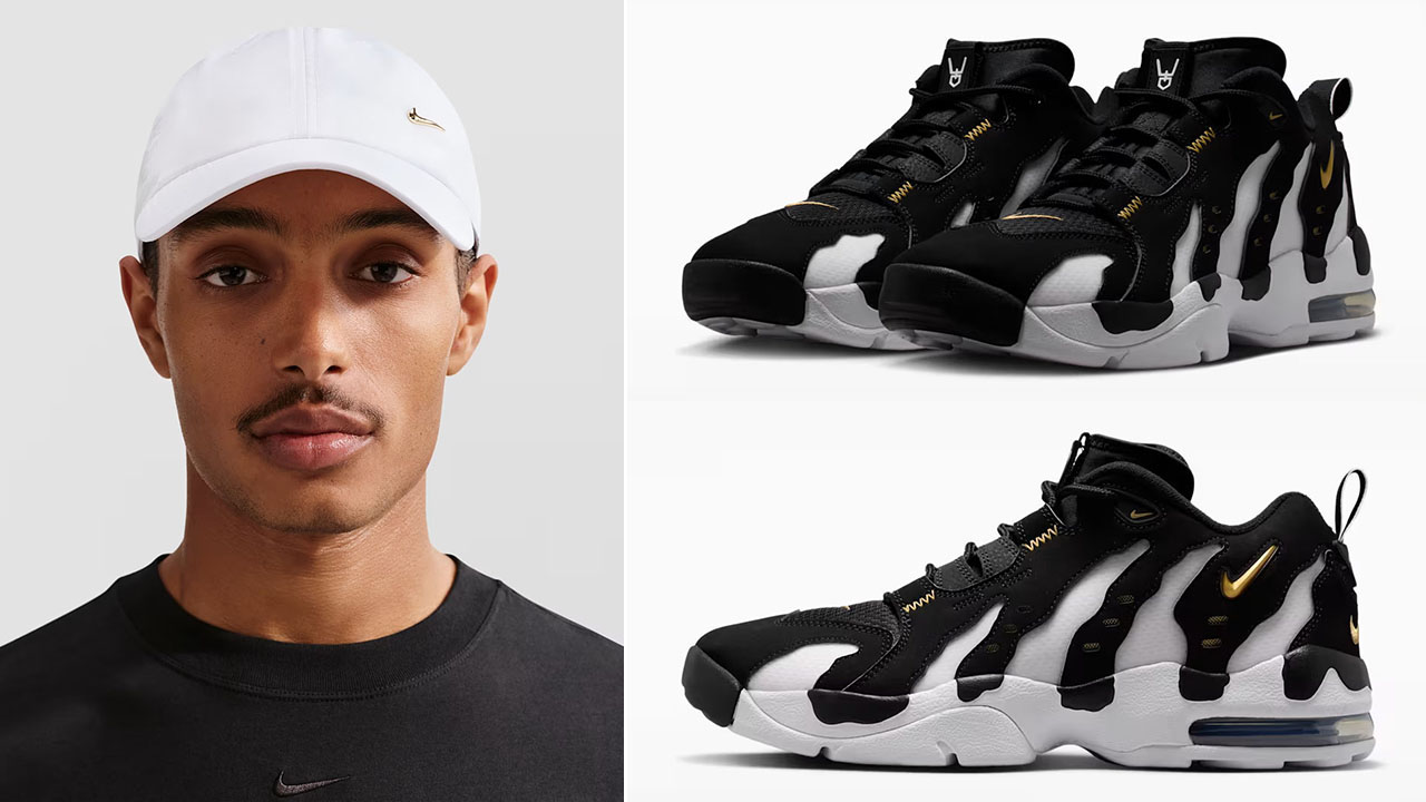 Nike Air DT Max 96 Low Black White x Nike Dri-FIT Club Unstructured Metal Swoosh Cap to Match Sneakers
