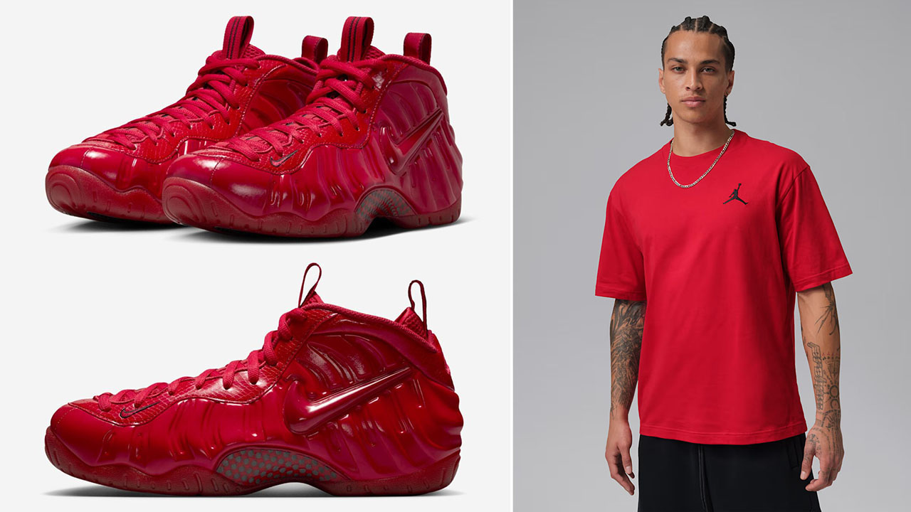 Nike Air Foamposite Pro Gym Red x Jordan Shirt to Match