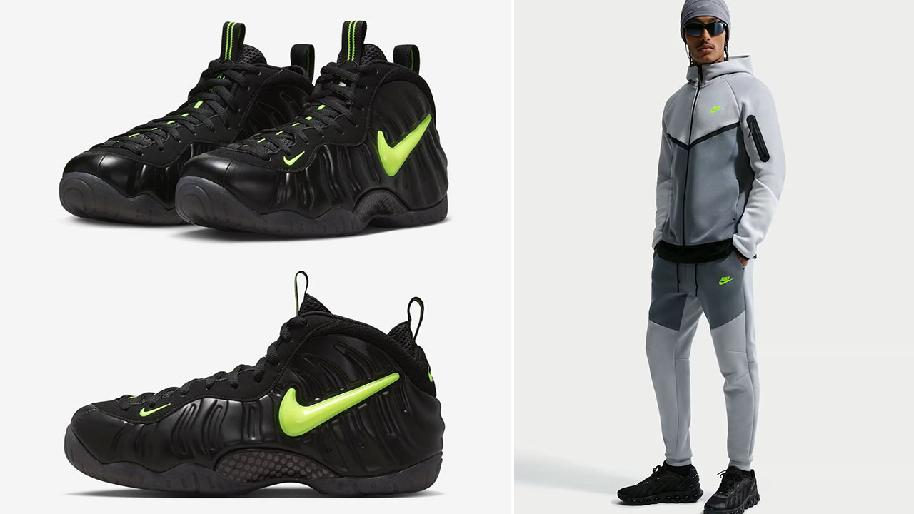 Nike Air Foamposite Pro Voltage 2026 x Nike Tech Fleece Hoodie Jacket and Joggers to Match Sneakers