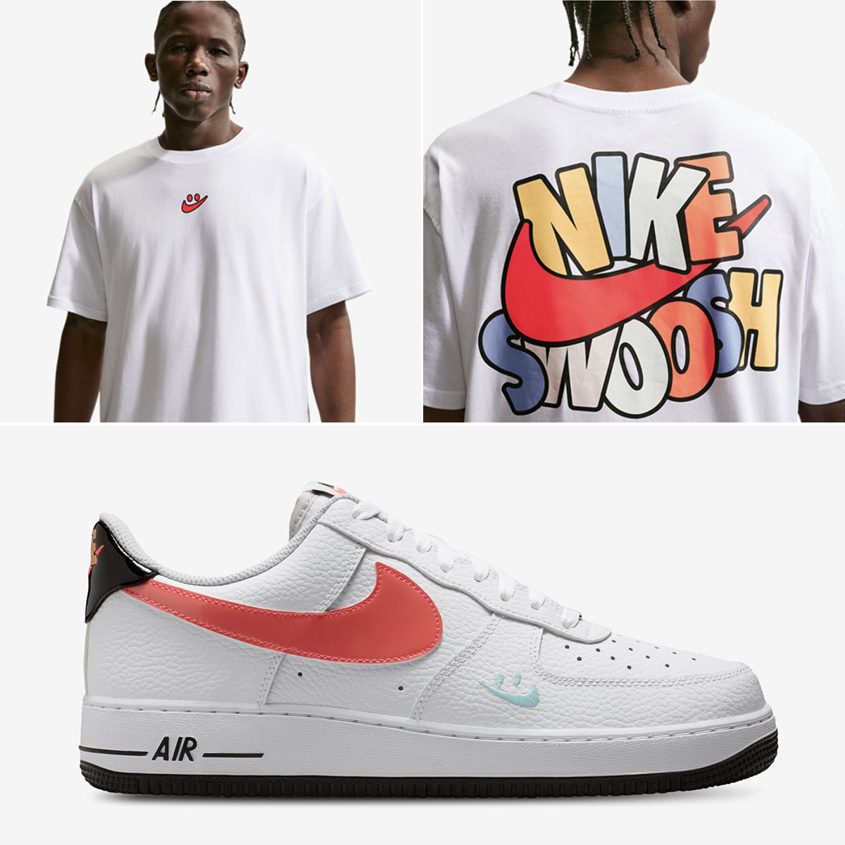 Nike Air Force 1 Low Swoosh World Sneakers and T Shirt Outfit