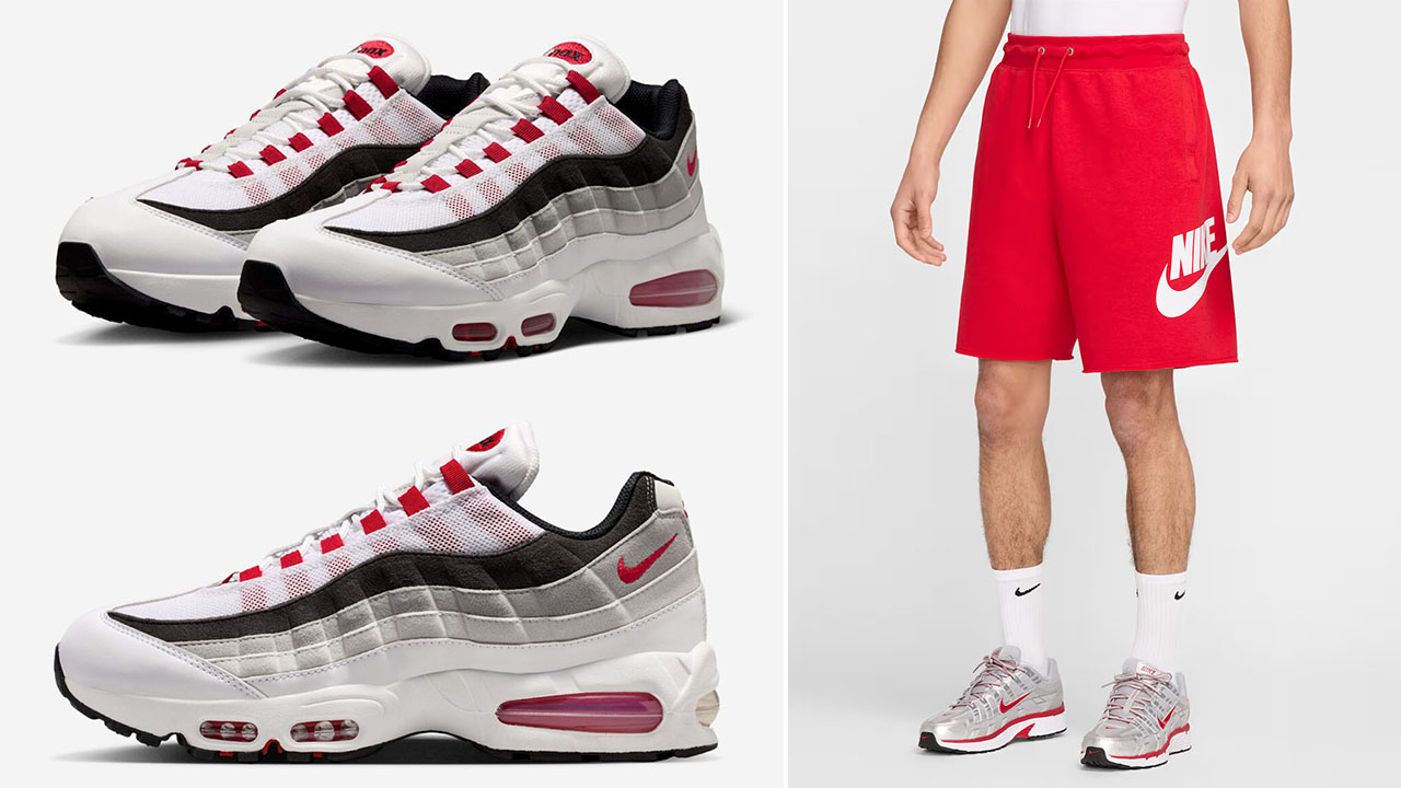 Nike Air Max 95 Big Bubble OG Comet Red 2026 x Nike Club Men's French Terry Alumni Shorts to Match Sneakers