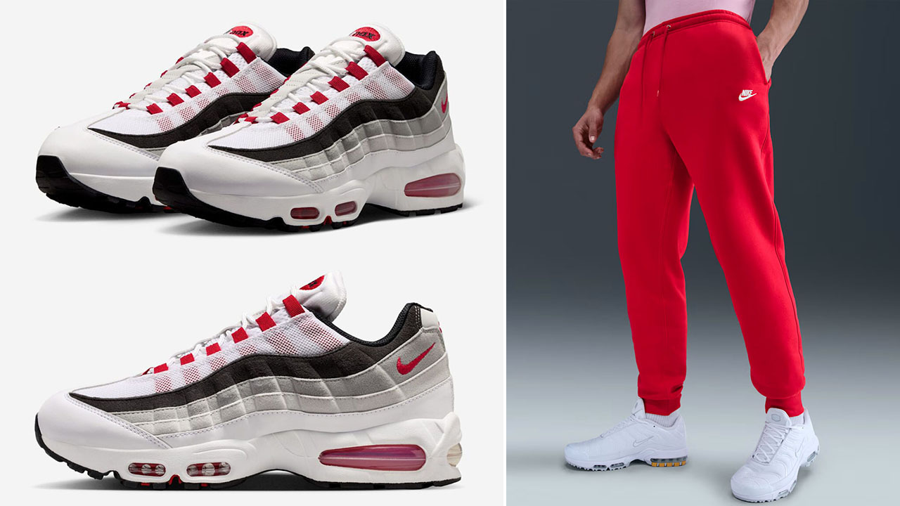 Nike Air Max 95 Big Bubble OG Comet Red 2026 x Nike Club Men's Joggers to Match Sneakers