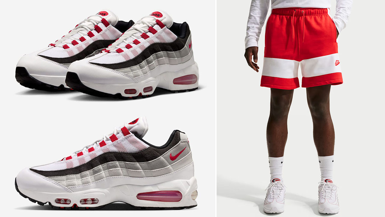 Nike Air Max 95 Big Bubble OG Comet Red 2026 x Nike Sportswear Club Men's Fleece Shorts to Match Sneakers
